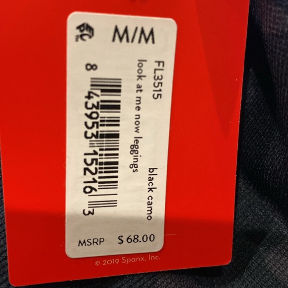 SPANX Look at Me Now Black Camouflage High Waist Seamless Leggings Sz Medium NWT - Picture 8 of 8